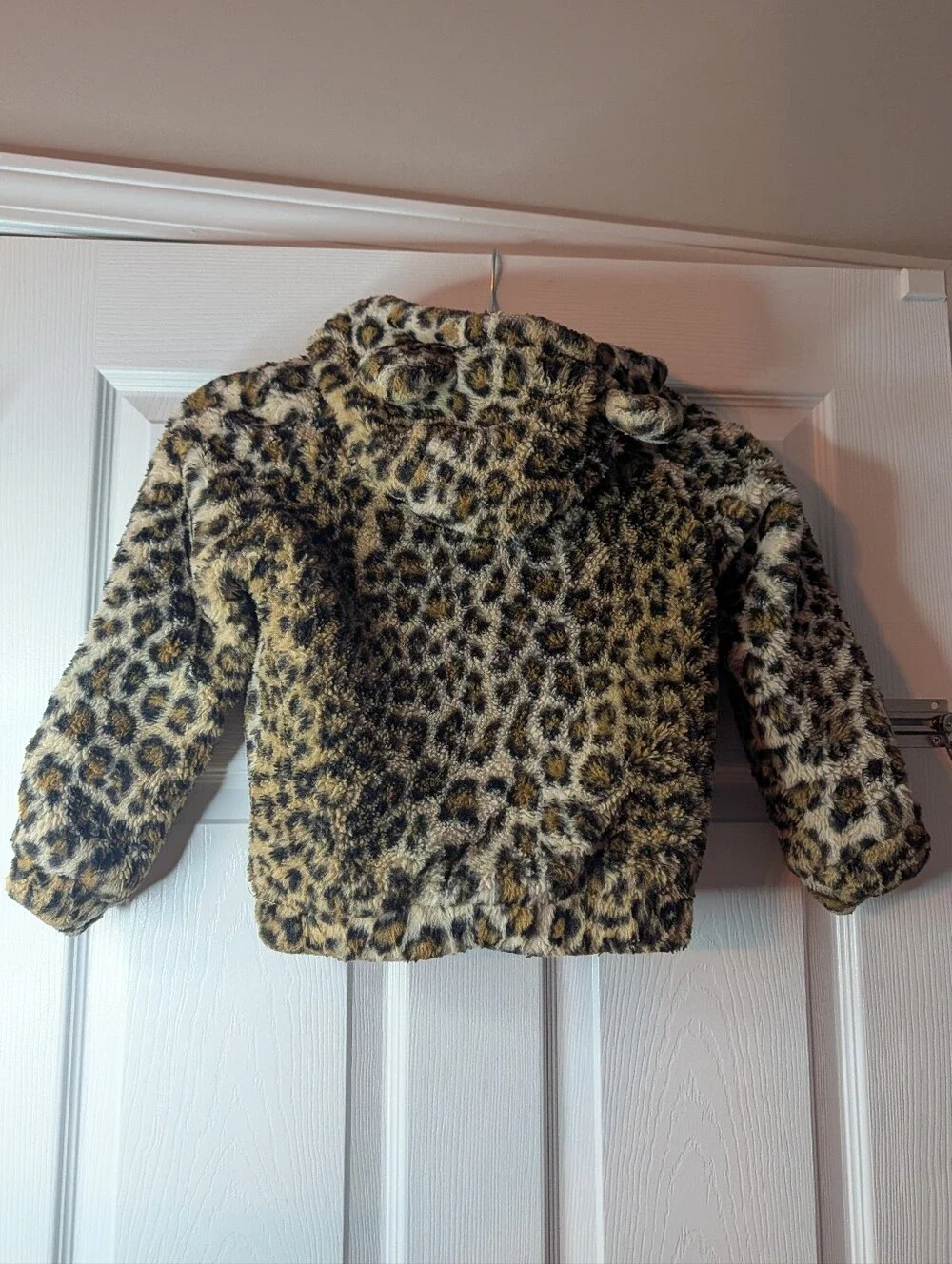 Tucker + Tate Girls Size 7 Leopard Faux Fur Sherpa Jacket Full Zip Animal Print